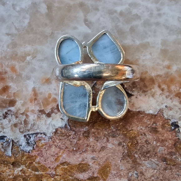 Sterling Silver Aquamarine Multi-Stone Ring - Picture 4 of 5